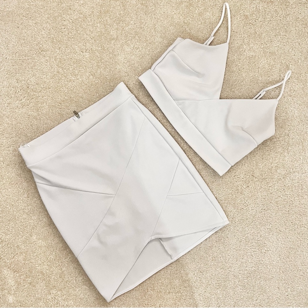 White Tank Top and Bodycon Skirt Matching Set